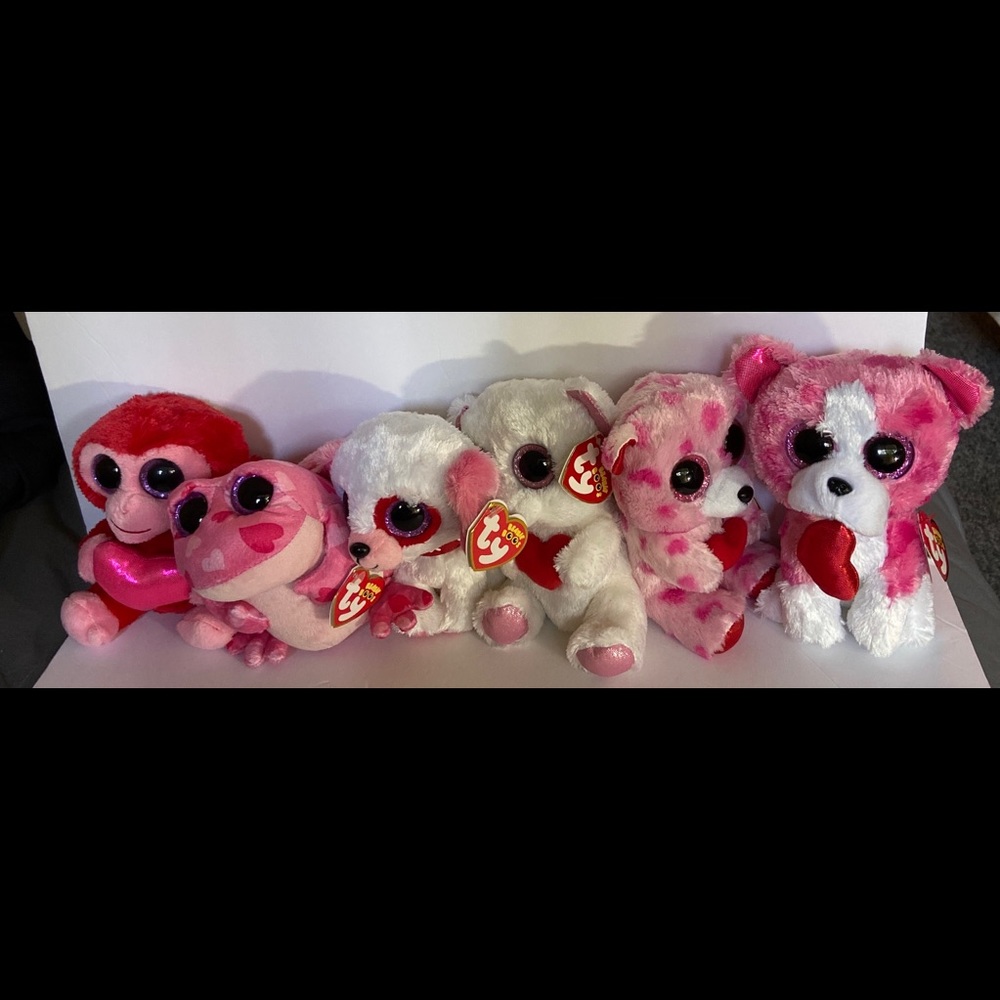 Set of 6 New Ty Beanie Boos Valentine’s Day Boos